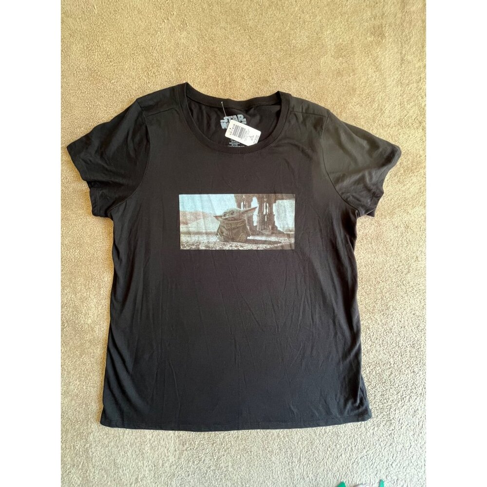Star Wars Mandalorian Grogu Womens T-Shirt By Torrid Black Graphic Tee Size 3XL